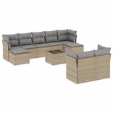 Maison Chic Seti vrtnega pohištva - Vrtna garnitura - Vrtni pohištvo set 10-delna z blazinami bež poli ratan, (21821653) | Shoptok.si
