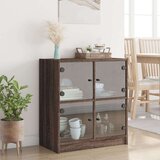  Bočni ormarić sa staklenim vratima boja hrasta 68x37x75 5 cm | shoptok.hr