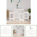 The Living Store Barska garnitura 5-delna bela trdna borovina - Barska Garnitura, (21738064) | Shoptok.si