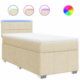  Krevet s oprugama i madracem krem 100 x 200 cm od tkanine | shoptok.hr