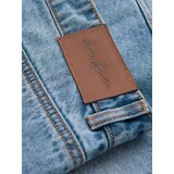 Ombre Men's short denim shorts with rips and holes - light blue | shoptok.hr