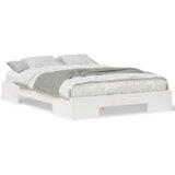  Krevet s daskama Bijelo 140 x 190 cm Masivna borovina | shoptok.hr