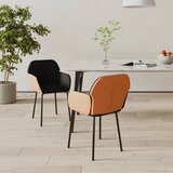 Furnova Jedilni stoli 2 kosa črno blago in umetno usnje, (21950304) | Shoptok.si