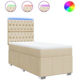  Krevet s oprugama i madracem krem 90 x 200 cm od tkanine | shoptok.hr