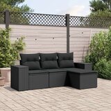 vidaXL 4-dijelni set vrtnih sofa od poliratana s jastucima crni | shoptok.hr