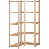 vidaXL Kutni stalak za pohranu 5 razina 80x28,5x170cm masivna borovina Cijene