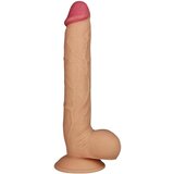 Lovetoy King-Sized - realistični testikularni dildo s vakuumskom čašicom - 25 cm (prirodni) | shoptok.hr