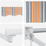 vidaXL ročna retraktibilna tenda večbarvna črtasta 400x300 cm | Shoptok.si