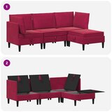  Komplet pohištva za dnevno sobo 4 pcs Vinorodna rdeča Žamet, (5000272717) | Shoptok.si