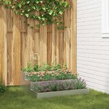  Vrtna saksija Srebrno 90 x 90 x 35 cm Cinkani čelik | shoptok.hr
