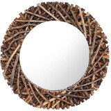 Zidno ogledalo od tikovine 60 cm okruglo | shoptok.hr