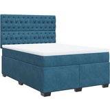 vidaXL Box spring postelja z vzmetnico modra 140x190 cm žamet, (21305248) Cene