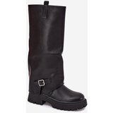 Boto Insulated boots with folded shaft and buckle black Fiorae | shoptok.hr