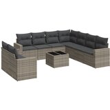 Maison Chic Seti vrtnega pohištva - Vrtna garnitura - Vrtni pohištvo set 10-delna z blazinami siv poli ratan, (21817258) | Shoptok.si