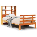 vidaXL Knjižna postelja brez vzmetnice vošč. rjava 100x200 cm borovina | Shoptok.si