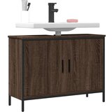  The Living Store Omarica za umivalnik rjavi hrast 80x30x60 cm inženirski les - Kopalniška Omarica Za Umivalnik, (21442153) Cene