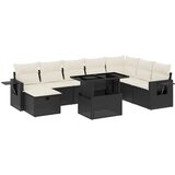 Maison Chic Seti vrtnega pohištva - Vrtna garnitura - Vrtni pohištvo set 9-delna z blazinami črn poli ratan, (21807166) | Shoptok.si