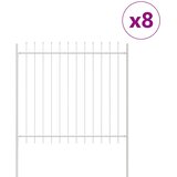  Vrtna Ograda 8 pcs Bijelo 13,6 x 1,5 m Čelik s prahom | Shoptok.si