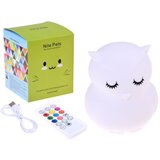  Silikonska LED noćna lampa sova s daljinskim upravljačem, 9 boja | shoptok.hr