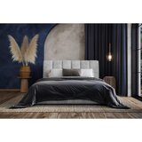 MID.YOU OBLAZINJENA POSTELJA 160 cm x 200 cm , les, tekstil, leseni material siva | Shoptok.si