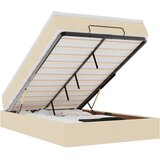  Otomanski okvir kreveta s madraca krem 120x190 cm od tkanine | Eponuda.com