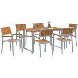  Vrtni set za objed 7 pcs Siva Čvrsto drvo akacije | Eponuda.com