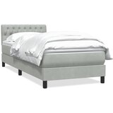 Box Spring krevet s madracem svijetlo sivi 90x220 cm baršun | shoptok.hr