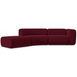 Makamii Bordo rdeč žameten ležalnik (levi kot) Ekahi – | Shoptok.si