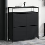 vidaXL Omarica za čevlje s 4 predali črna 100x34x112 cm | Shoptok.si