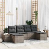  Sjedeća garnitura za vrt 6 kom. Siva poliratan Svjetlosiva 294 x 117 x 69 cm | shoptok.hr