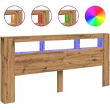 Maison Chic led posteljno vzglavje - vzglavna omarica - nočna omarica artisan hrast 220x18,5x103,5 cm inž. les, (21708270) Cene