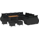  Sjedeća garnitura za vrt s jastukom s pohranom 14 pcs Crna | shoptok.hr