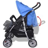 In Dječja kolica za blizance čelična plavo-crna | shoptok.hr