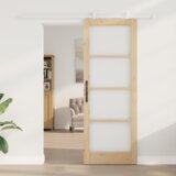 vidaXL Klizna vrata sa setom opreme 'ORKDAL'Masivna drva & Staklo | shoptok.hr