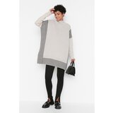 Trendyol Beige Striped Knitwear Poncho Sweater Cijene