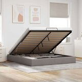 vidaXL Otomanski posteljni okvir brez vzmetnice taupe 200x200 cm blago, (21670821) | Shoptok.si