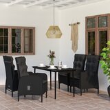  5-dijelni vrtni blagovaonski set s jastucima crni | shoptok.hr
