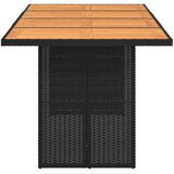  Vrtni stol s pločom od drva bagrema crni 190x80x74 cm poliratan | shoptok.hr
