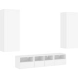  The Living Store Komplet TV omaric 5-delni bel inženirski les - Stenska TV Enota, (21499159) | Shoptok.si