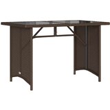  Vrtni stol sa staklenom pločom smeđi 110x68x70 cm od poliratana | Eponuda.com