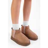 Shoeberry Women's Uppy Mink Suede Feather Boots cene