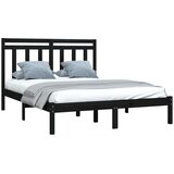  Okvir za krevet od masivnog drva crni 140 x 190 cm | shoptok.hr