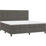  Box spring postelja z vzmetnico temno siva 200x200 cm žamet, (20725495) | Shoptok.si