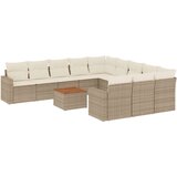 vidaXL 12-dijelni set vrtnih sofa s jastucima bež od poliratana | shoptok.hr
