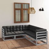  Sedežna garnitura 5-delna z blazinami trdna borovina | Shoptok.si