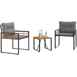  Set vanjskog namještaja s jastukom 3 pcs Svijetlo siva | shoptok.hr