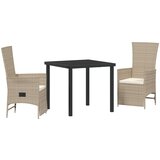 vidaXL set za objedovanje u vrtu s jastučićima bež poly rattan | shoptok.hr