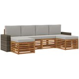  Setovi sofa 6 pcs Prirodna i svjetlosiva Čvrsto drvo akacije | shoptok.hr