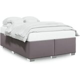 vidaXL Posteljni okvir siv 140x190 cm umetno usnje, (21310555) | Shoptok.si