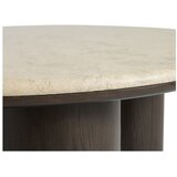 Unique Furniture Okrogla klubska mizica z marmorno mizno plo&amp;scaron;čo v temni naravni barvi &amp;oslash; 90 cm Piazze &amp;ndash; Slike